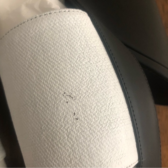 DAMAGED: NIB $425 VINCE Kyra Wedge Sandal in Black/White/Natural in size 6.5! - Picture 10 of 11